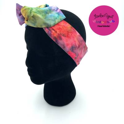Haarband mit Draht im Batik-Bunt Design – Flexibel, Handgemacht & Einzigartig