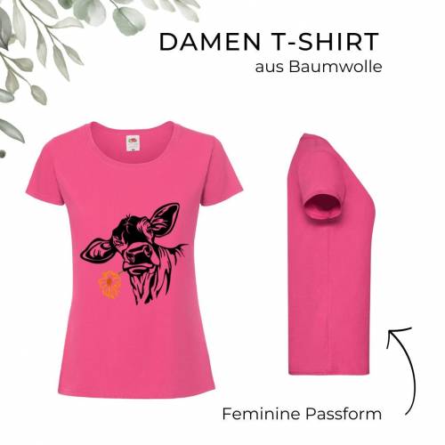 T-Shirt Damen- Shirt Damen mit einzigartigen Prints aus Baumwolle ,,Kuh"
