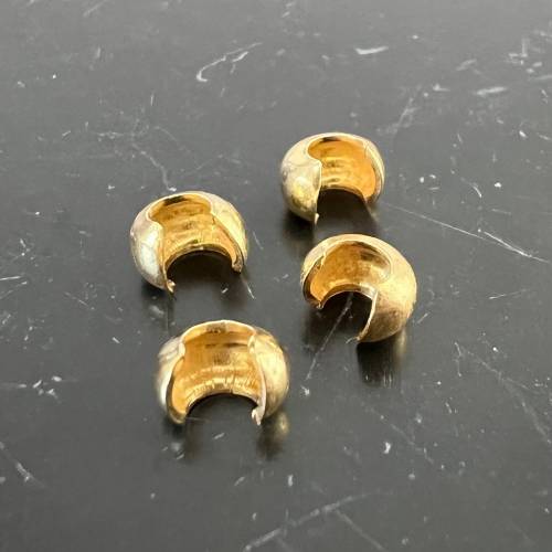 925-Silber vergoldete Kaschierkugeln, Klappkaschierperlen, verschiedene Größe: 3mm oder 4mm