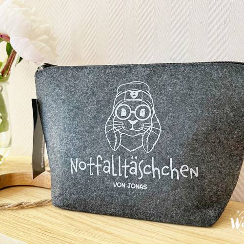 Personalisierte Tasche aus Filz | Notfalltasche | Filz | Diabetis | Medizintasche | Medikamententasche | Notfalltasche |