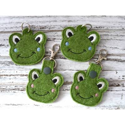 Stickdatei Frosch Anhänger Schlüsselanhänger