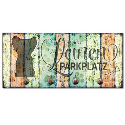 Hundegarderobe LEINEN PARKPLATZ (Yorkshire Terrier) Wandgarderobe, Leinenhalter┊tolle Geschenkidee für Hundeliebhaber