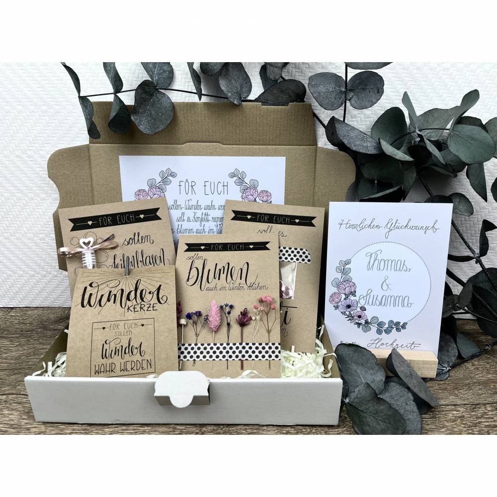 Personalisiertes Geschenk zur Hochzeit für das Brautpaar, Geschenkbox zur kirchlichen und standesamtlichen Trauung