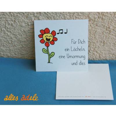 Fröhliche Glückwunschkarte "Blume" | Geschenkanhänger, Grußkarte