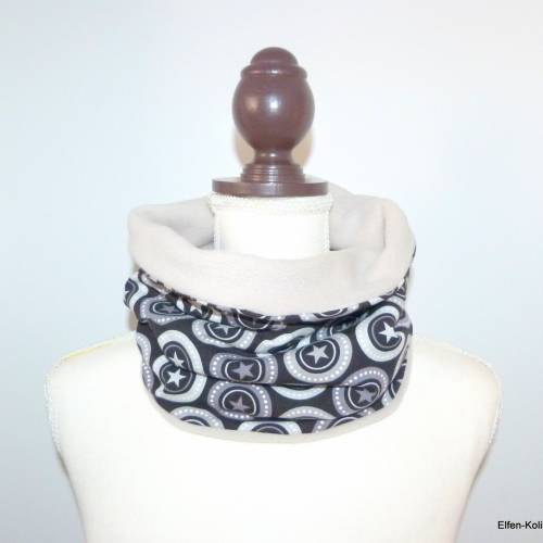 Schlupfschal Fleece gefüttert Stern-Motiv