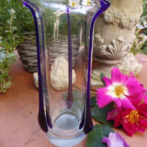Vase Glasvase Blumenvase Blau