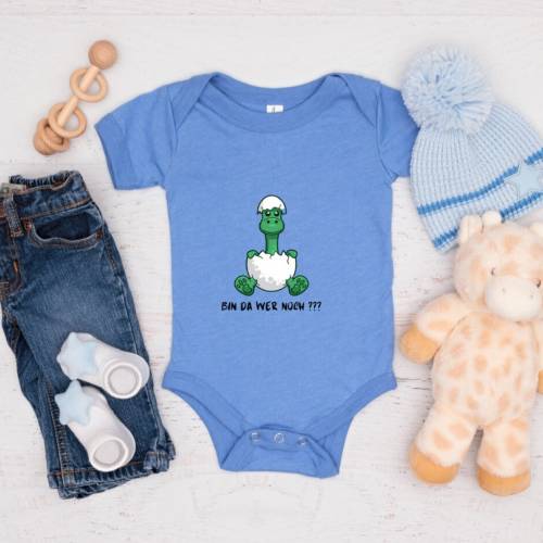 Babystrampler- Babybody - Schwangerschaft Verkündung- Bio Baumwolle- mit süßen Statement/ Motiv ,, Bin da wer noch?'