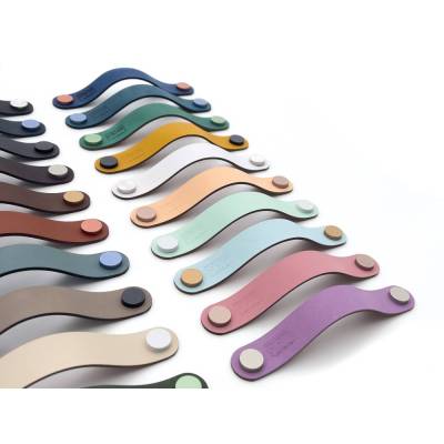 Möbelgriffe Pastell-Farben Serie "Arc" nach Maß handgefertigte Ledergriffe/ Schubladen Griffe / Schrankgriffe mi