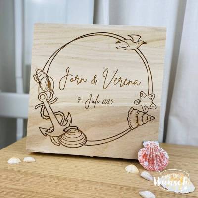 Erinnerungskiste zur Hochzeit | Personalisierte Erinnerungsbox | Holzkiste mit Gravur | Geschenk zur Hochzeit | Erinneru