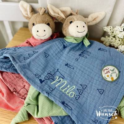 Sterntaler | Baby Geschenk | Schmusetuch | Geschenk zur Geburt | Schnuffeltuch | mit Stick | personalisierbar | Baby | K