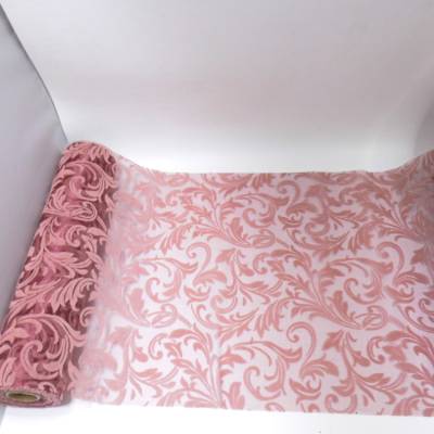 Tischläufer - Tischband weinrot 29 cm breit - Meterware - Ausbrenneroptik  zum basteln Dekorieren - Rubinhochzeit 10 Met