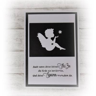 Trauerkarte, Kondolenzkarte, Beileidskarte, zum Abschied für ein Sternenkind / verstorbenes Kind -- Handmade