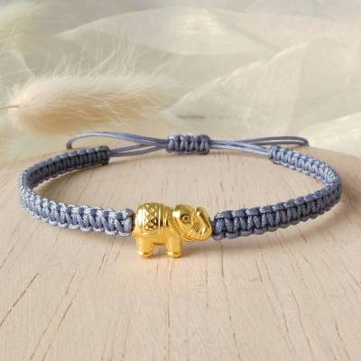 Armband Elefant, Makrameeband verschiedene Farben, kleine Geschenke Frauen, Muttertag Ostern Valentinstag Geburtstag