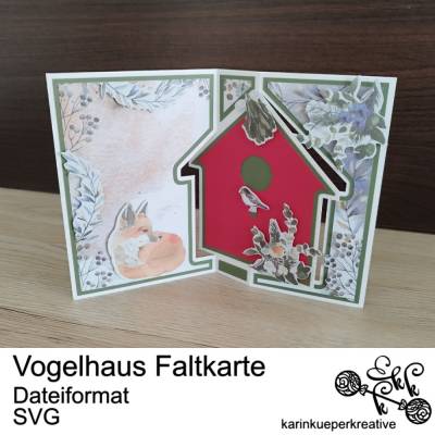 Plotterdatei Vogelhaus Faltkarte