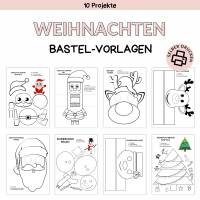 Bastelvorlage Weihnachten Druckvorlage - Bastelideen zum Selberdrucken - Bastelbuch für Kinder - Digitaler Download