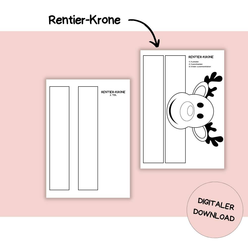 Bastelvorlage Weihnachten Druckvorlage - Bastelideen zum Selberdrucken - Bastelbuch für Kinder - Digitaler Download Bild 7