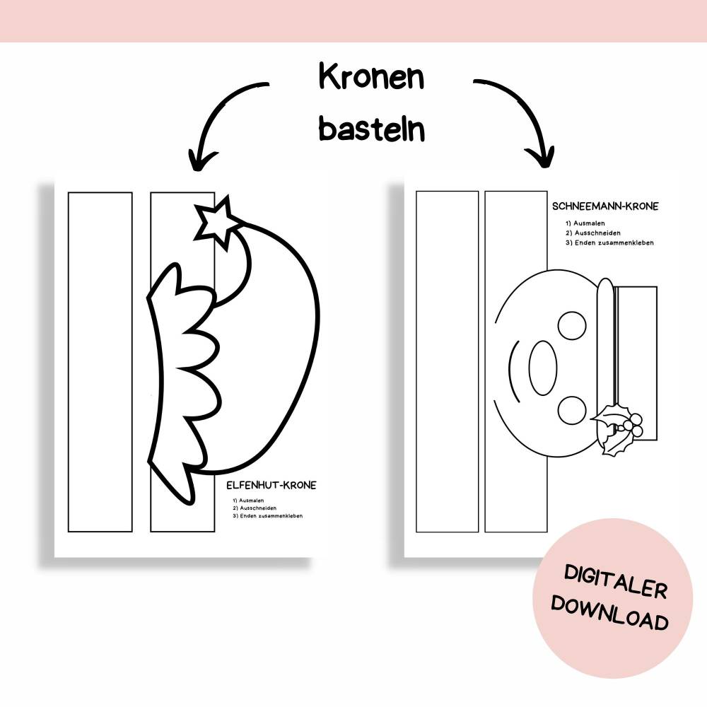 Bastelvorlage Weihnachten Druckvorlage - Bastelideen zum Selberdrucken - Bastelbuch für Kinder - Digitaler Download Bild 8