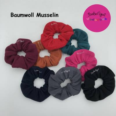 4er-Set Musselin Scrunchie – Haargummis in 8 Farben | Handgemacht & Vielseitig