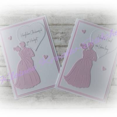 Karte zur Hochzeit, auch als Einladungskarte, Hochzeitseinladung, Dankeskarte ... Handmade