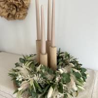 Besonderer Adventskranz aus hochwertigem Eichenholz