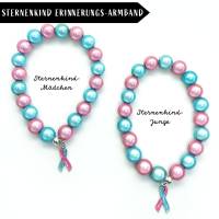 Sternenkind Perlenarmband mit Bekenntnisschleife nach Wahl
