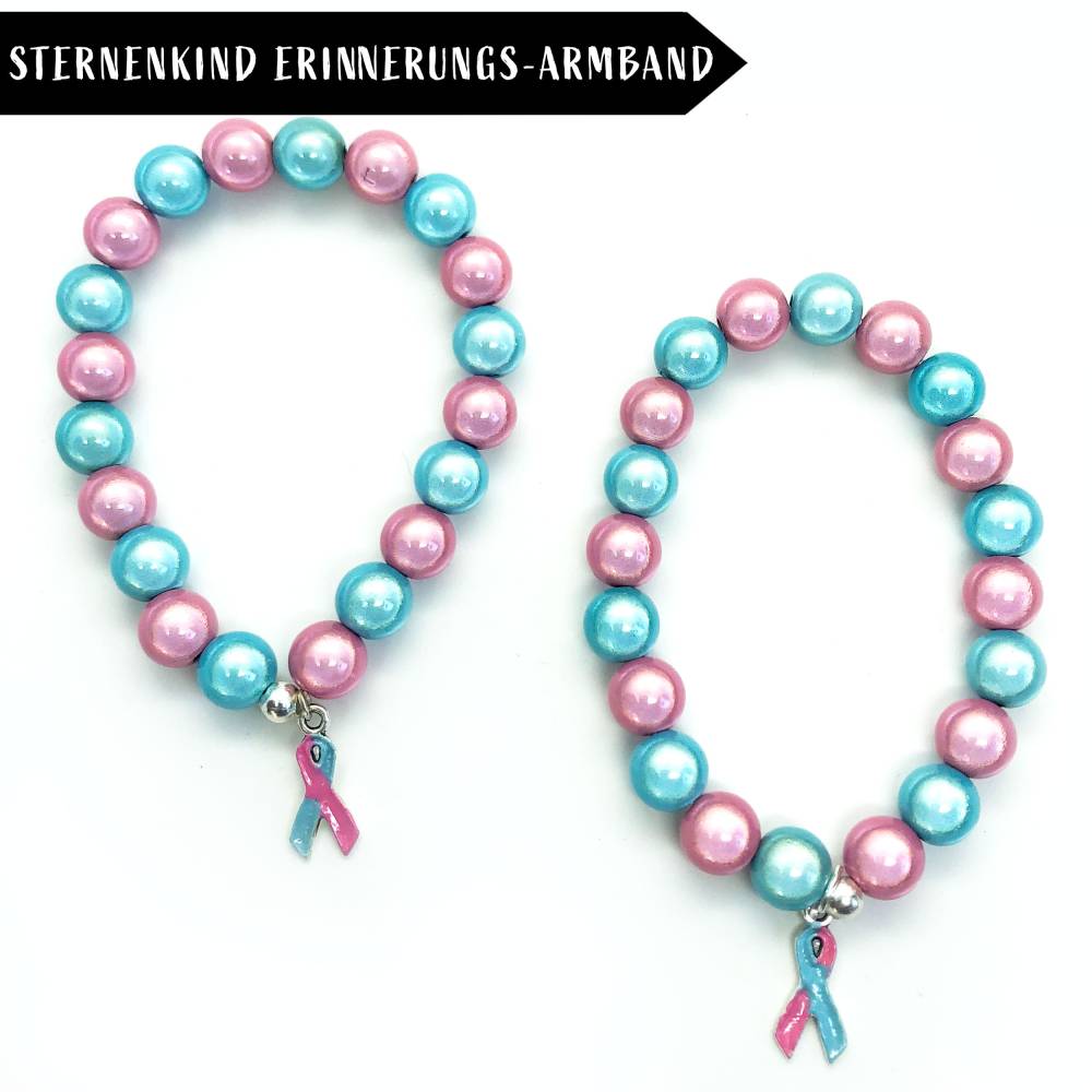 Sternenkind Perlenarmband mit Bekenntnisschleife nach Wahl Bild 2