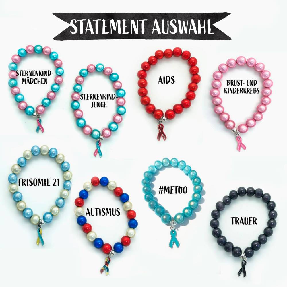 Sternenkind Perlenarmband mit Bekenntnisschleife nach Wahl Bild 3
