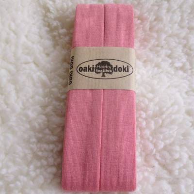 3 m Jersey -Schrägband Oaki Doki altrosa, uni gef. 40/20mm  (1m/1,17 €)