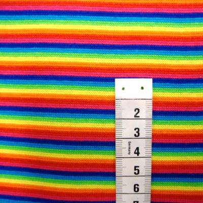 Bündchen Regenbogenfarbe Meterware – Buntes Ringelbündchen Ökotex Schlauchware Stoff