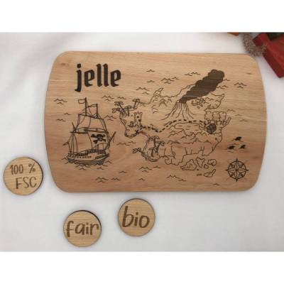 personalisierte Frühstücksbrettchen für Kinder: Kinderteller mit Namen und Motiv, Holzbrettchen, Geschenk 