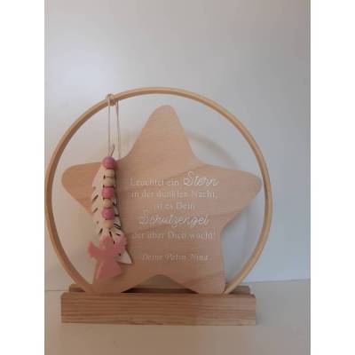 Geschenk zur Geburt oder Taufgeschenk / personalisierter Stern / Spruch zur Taufe oder Geburt