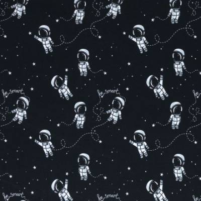 French Terry Levi Astronauten schwarz  Oeko-Tex Standard 100 ( 1m/18,50€)