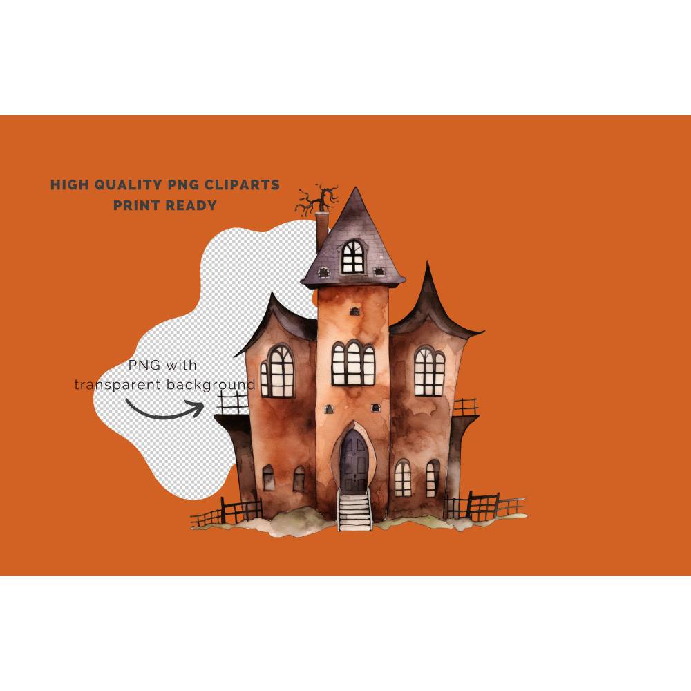 32 Halloween PNG Watercolor Clipart Bundle, Sublimation, Commercial License Bild 7