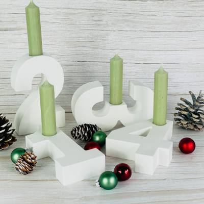 Adventszahlen, Adventskranz, Zahlen aus Raysin, Kerzenhalter Advent