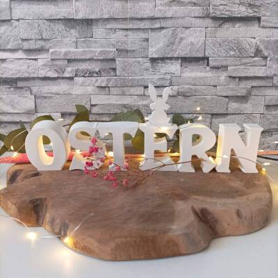 Ostern Schriftzug – Handgefertigte Deko Buchstaben mit Hasenmotiv für frühlingshafte Osterdeko