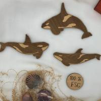 Kühlschrankmagnete aus Holz, Meerestiere, Orca, Schwertwal, Holzmagnete, Geburtstagsgeschenk