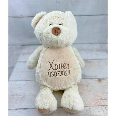 Kuscheltier bestickt mit Name Geschenk zur Geburt, Taufe und Weihnachten 