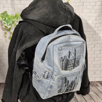 Jeansrucksack, Rucksack, Jeans Upcycling