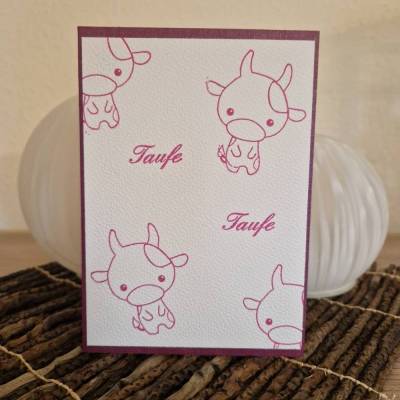 Geburt / süße Kuh / Baby / Flasche / Geschenkidee / Babykarte