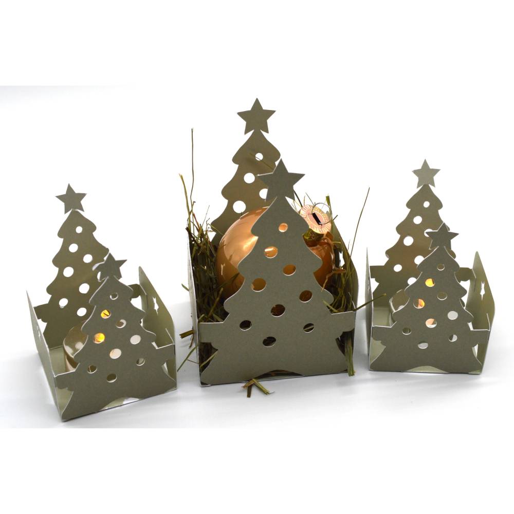 Plotterdatei Weihnachtsbaum Tannenbaum Körbchen Teelicht Lichterhaus Bild 3