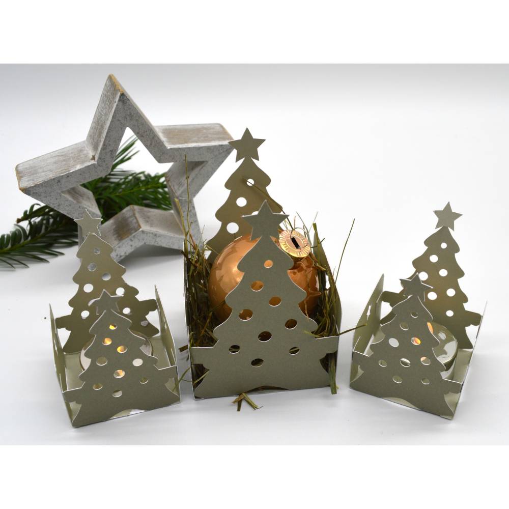 Plotterdatei Weihnachtsbaum Tannenbaum Körbchen Teelicht Lichterhaus Bild 5