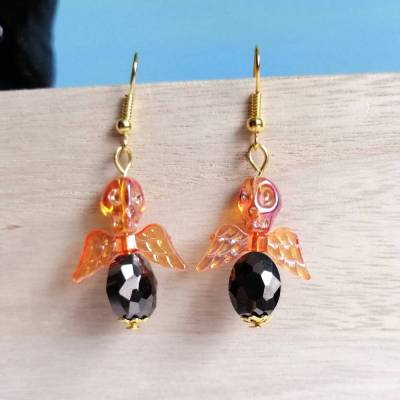 Halloween-Accessoire, Ohrhänger mit Totenkopf-Engel, Skull-Schutzengel