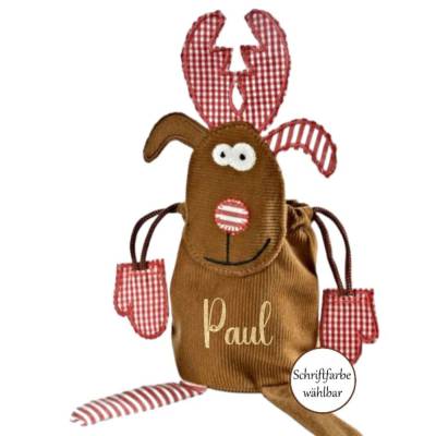 Elchbeutel personalisiert mit Name Nikolausstiefel Beute Geschenkidee Weihnachten 