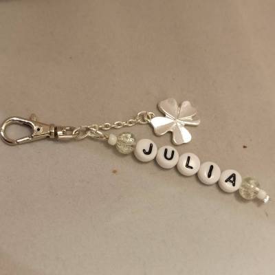 Schl.-Anhänger Glücksbringer „Kleeblatt“ mit/ohne Namen personalisierbar