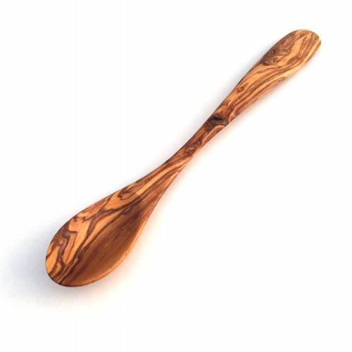 Löffel 25 cm, Holzlöffel für Latte Macchiato, Eiskaffee und Cocktails handgefertigt aus Olivenholz