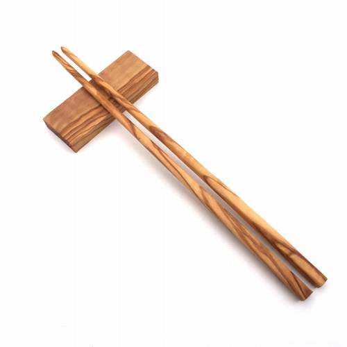 Sushi Essstäbchen Länge 23 cm inklusive Halter, Chopsticks, handgefertigt aus Olivenholz, Hochwertig, Geschenk.