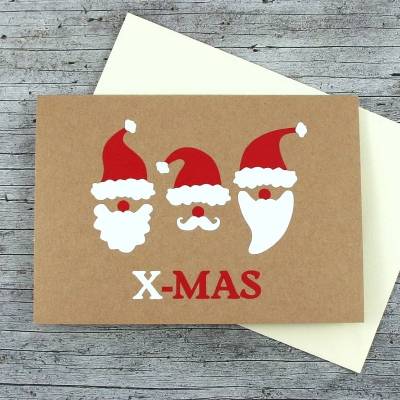 Klappkarte **3Wichtel** von ZWEIFARBIG Kraftpapier Weihnachtswünsche Frohe Weihnachten Grußkarte Wichtel