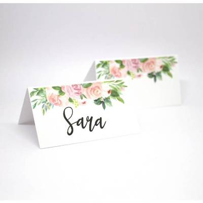 0,28 Euro / Stück Namensschild Platzkarten Tischplan Hochzeit Taufe Floral Dreams 25 Stück zum selbst beschriften