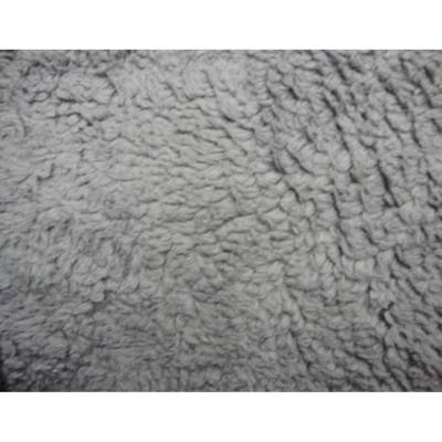 Teddy Plüsch Baumwolle grau Meterware – Ökotex 100, kuscheliger Stoff für Kinderbekleidung, Jacken & Kissen