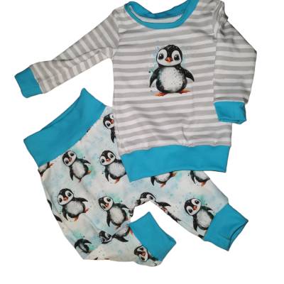 2 tlg.Set aus Pumphose, Langarmshirt  in den Größen 62/68 und 74/80 aus Bio Jersey